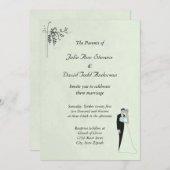 ソフトミントグリーン結婚式招待状 招待状 (正面/裏面)