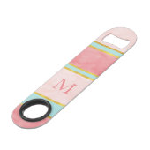 ソフトミントコーラル金ゴールド赤面ストライプ スピード栓抜き (正面アングル)