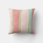 ソフトミントサンゴ金ゴールド赤面ストライプ クッション (裏面)