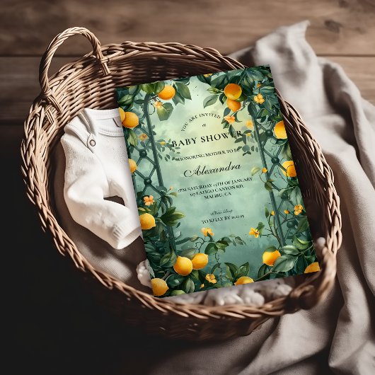 ソフトミントシトラスベイビーシャワー 招待状