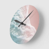 ソフトミントピンク海ドリーム波#1 #water #decor ラウンド壁時計 (傾斜)