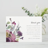 ソフトメイブパープル薄紫水カラーフローラ結婚ズ サンキューカード (スタンド正面)