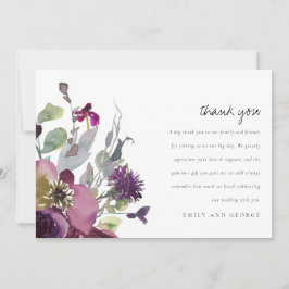 ソフトメイブパープル薄紫水カラーフローラ結婚ズ サンキューカード