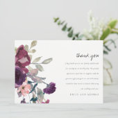 ソフトメイブパープル薄紫水カラーフローラ結婚ズ サンキューカード (スタンド正面)