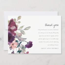 ソフトメイブパープル薄紫水カラーフローラ結婚ズ サンキューカード
