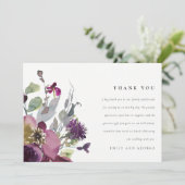 ソフトメイブパープル薄紫水カラーフローラ結婚ズ サンキューカード (スタンド正面)