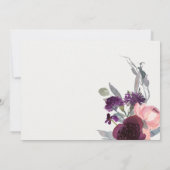 ソフトメイブパープル薄紫水カラーフローラ結婚ズ サンキューカード (裏面)