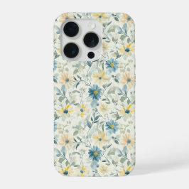ソフトメドウデイジー水彩画 iPhone 15 PROケース