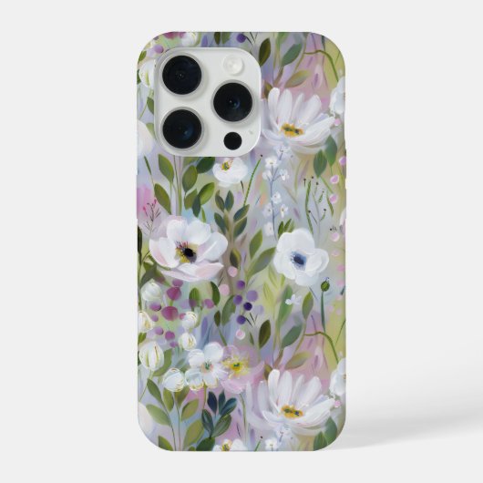 ソフトメドウ フローラル ウォーターカラー iPhoneケース (裏面)
