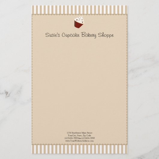 ソフトモカ入りカップケストライプーキ 便箋 (正面)