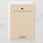 ソフトモカ入りカップケストライプーキ 便箋 (正面/裏面)