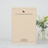 ソフトモカ入りカップケストライプーキ 便箋 (スタンド正面)