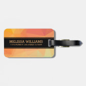 ソフトモダンイエローとオレンジの幾何学的パターン ラゲッジタグ (裏面横)