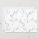 ソフトモダンセージボタニカルウェディング日付を保存 セーブザデート (裏面)