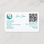 ソフトモダンティール（緑がかった色）Motifロゴウェディングプランナー 名刺 (裏面)