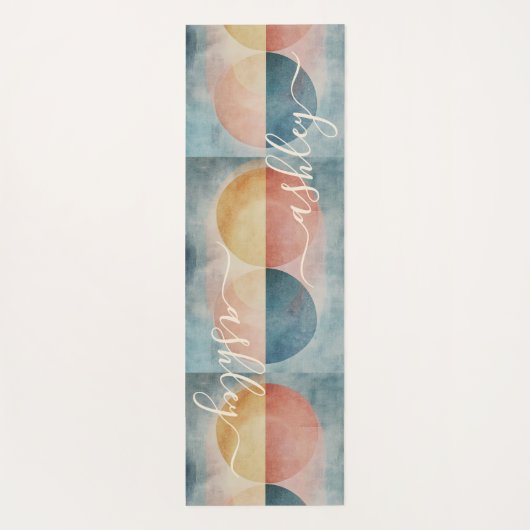 ソフトモダンビーチカラー抽象芸術モノグラム ヨガマット (裏面)