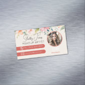 ソフトモダンフローラメイクアップアーティストMUA写真 マグネット名刺 (インサイチュ)