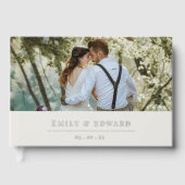 ソフトモダンベージュとシルバー結婚の写真 ゲストブック (正面)