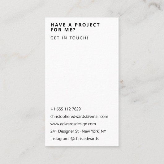 ソフトモダンホログラフィー勾配白番主義 名刺 (裏面)