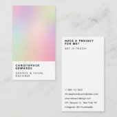 ソフトモダンホログラフィー勾配白番主義 名刺 (正面/裏面)