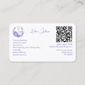 ソフトモダンラベンダーモチーフロゴウェディングプランナー 名刺 (裏面)