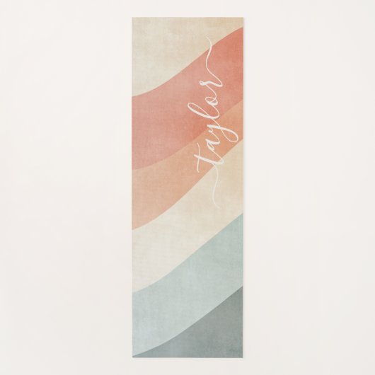 ソフトモダンレインボー抽象芸術モノグラム ヨガマット (正面)