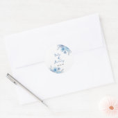 ソフトモダン ダスティブルー 薔薇 フローラル シール (封筒)
