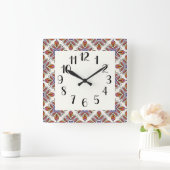 ソフトモロッコタイルプリント スクエア壁時計 (ホーム)