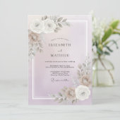 ソフトモーヴタウプの芍薬の結婚式 招待状 (スタンド正面)