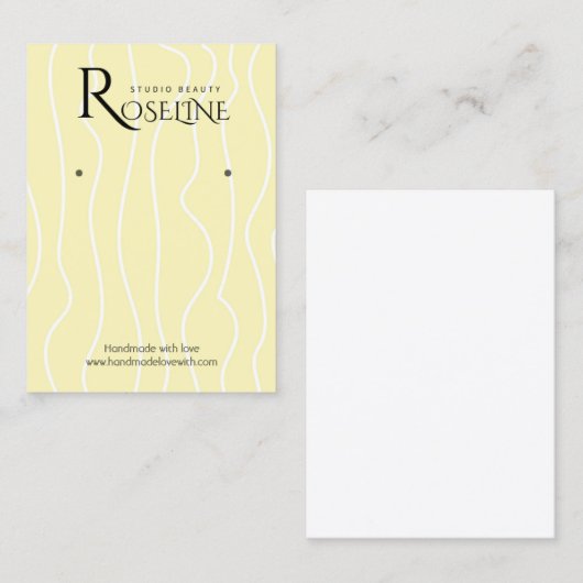 ソフトライトイエロージオメトリックジュエリーディスプレイ 名刺 (正面/裏面)