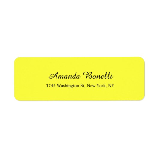 ソフトライトイエローミニマルエレガントリストモダンプレーン ラベル (正面)
