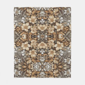 ソフトライトカラーのグラフィックフラワーパターンElegan フリースブランケット (正面)