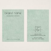 ソフトライトグリーンのテクスチャイヤリングディスプレイカード (正面&裏面)