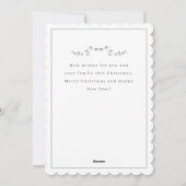 ソフトライトシルバーティール（緑がかった色）ブルークリスマスウィンターシーン シーズンカード (裏面)