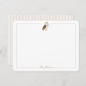 ソフトライトチューペタンフクロウパーソナライズされた文具 ノートカード (正面/裏面)