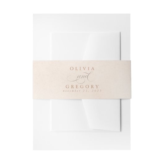 ソフトライトパステルシェードニュートラル結婚ズ 招待状ベリーバンド (正面例)