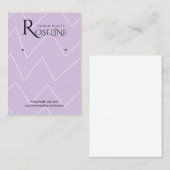 ソフトライトパープルのジオメトリックなジュエリー表示 名刺 (正面/裏面)
