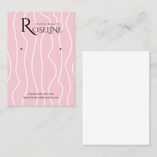 ソフトライトピンクのジオメトリックジュエリーディスプレイ 名刺 (正面/裏面)