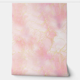 ソフトライトピンクの大理石&金ゴールド粒 壁紙