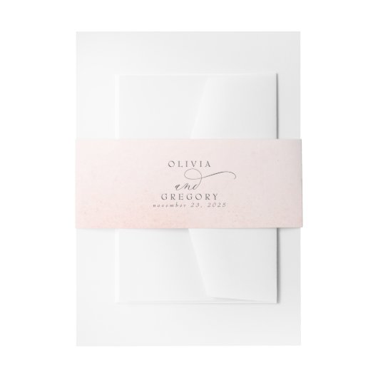 ソフトライトピンクエレガントウェディング招待状ベリーB 招待状ベリーバンド (正面例)