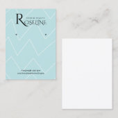 ソフトライトブルーのジオメトリックなジュエリー表示 名刺 (正面/裏面)