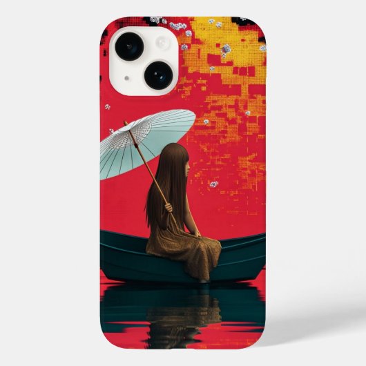 ソフトライトiPhoneケースの下でボートに乗った女の子 Case-Mate iPhoneケース (裏面)