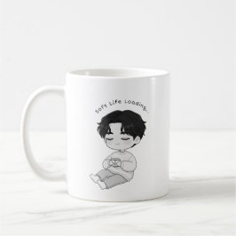 ソフトライフを楽しむかわいい男の子と紅茶 コーヒーマグカップ