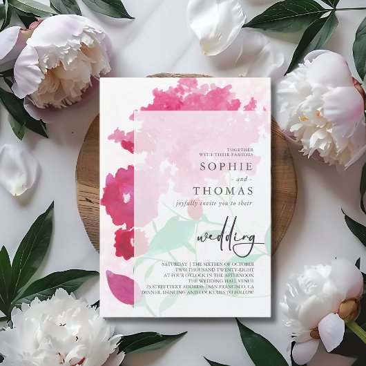 ソフトライラック優雅な結婚式 招待状