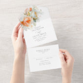 ソフトラエレガントイトバラフラワーズボホ結婚ズ オールインワン招待状 (貼ってはがせる)