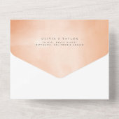 ソフトラエレガントイトバラフラワーズボホ結婚ズ オールインワン招待状 (裏面)