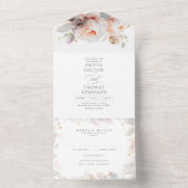 ソフトラエレガントイトバラフラワーズボホ結婚ズ オールインワン招待状 (内側)