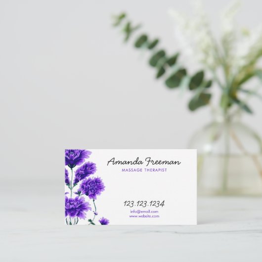 ソフトラベンダーフィールドインスパイアマッサージセラピスト 名刺 (スタンド正面)