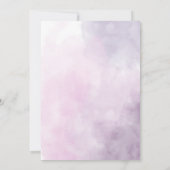 ソフトラベンダー金ゴールドグリッター花ブライダルシャワー 招待状 (裏面)