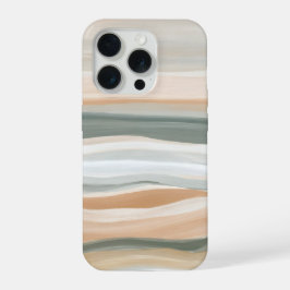 ソフトレイヤードタイド - 抽象的な海岸のニュートラルカラー iPhone 15 PROケース